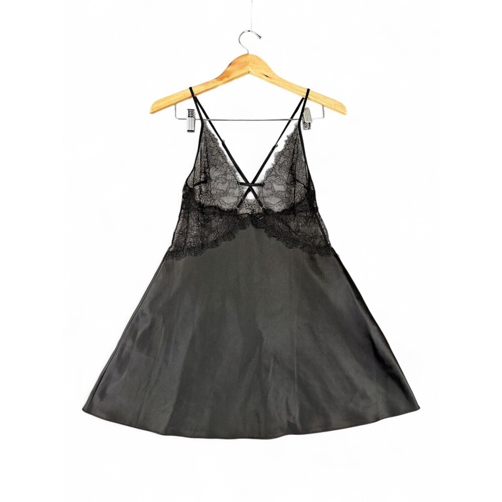 Victoria's Secret Lace-Trim Satin Chemise Slip M - Picture 1 of 10